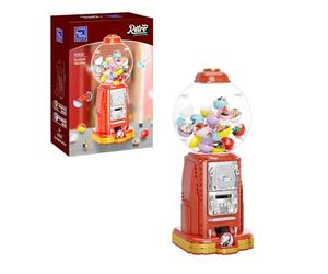 PAN TASY Distributeur de Capsules Rétro, Jeu de Construction pour Adultes | Mécanisme interactif avec 12 mini-modèles et 12 tickets surprise, pièce rétro ludique à exposer au bureau ou à la maison