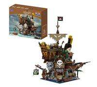 PAN TASY Ensemble de Construction Taverne de Pirates, Architecture Modulaire d’Épave, avec Bar Terrasse, Bouteille de Rhum Géante - Kit de Blocs Nautiques pour Adultes