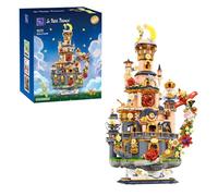 PAN TASY Le Petit Prince Château Étoilé Kit de Construction DIY Modèle Fantastique pour Adultes et Enfants, Cadeau Créatif avec Rose Iconique, Avion Détails de Planètes, Jouet de Construction