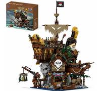 PAN TASY Taverne Pirate, bâtiment modulaire à Construire pour Adultes | Architecture d’épave avec bar-terrasse, bouteille de rhum géante et intérieur nautique détaillé, modèle de rue à exposer