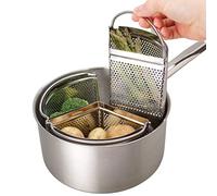 Pan Triple Divider/Separator Set - Économise De L'Energie Et De L'Espace. Cuisson Ou Cuisson à La Vapeur. Tamis En Acier Inoxydable De 18 cm. Légumes, Pommes De Terre, Moules, Pâtes, Oeufs.