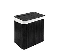 PANA®ECO Panier à linge en bambou - 104 L, 52 x 32 x 63 cm - Noir