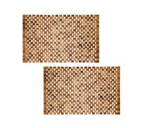 PANA®ECO Tapis de Bain en Bois d’Acacia (Lot de 2) • Tapis de Sol avec Surface antidérapante pour Salle de Bain • Naturel et Durable • 50 x 80 cm