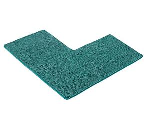 PANA® Tapis de Douche Chenille d’Angle - 50 x 100 x 100 cm - Pétrole