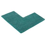 PANA® Tapis de Douche Chenille d’Angle - 50 x 100 x 100 cm - Pétrole | Tapis de douche doux et moelleux - Lavable en machine à 30 °C - Dessous antidérapant - Compatible sèche-linge