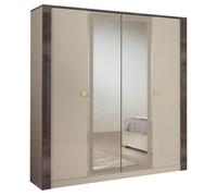 PANACA - Armoire 4 Portes Coloris Crème et Bronze