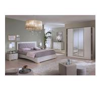 PANACA - Chambre Complète 140x190cm Crème et Bronze + Leds - Altobuy Beige