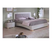PANACA - Ensemble Lit 140x190cm avec Leds + 2 Chevets - Altobuy Beige