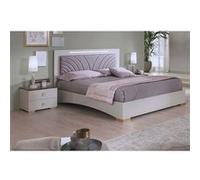 PANACA - Ensemble Lit 140x190cm avec Leds + 2 Chevets - Altobuy Beige