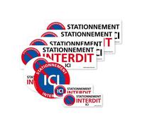 Panachage de 8 panneaux autocollants Stationnement Interdit Autocollants dissuasifs pour stationnement interdit à coller sur les