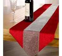 Panache Emma Barclay ECLAT Chemin de Table en Strass Bordeaux 33 x 183 cm