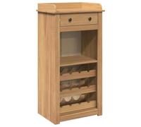 Panama Armoire à vin en pin massif avec finition cire de miel, 57 x 40 x 111,5 cm, espace de rangement pour 9 bouteilles, étagère à vin en bois pour cuisine, cave, salle à manger, bar, robuste et