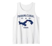 Panama Canal Souvenir EST. 1881 Carte du Panama Vintage Débardeur
