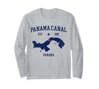 Panama Canal Souvenir EST. 1881 Carte du Panama Vintage Manche Longue