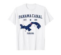 Panama Canal Souvenir EST. 1881 Carte du Panama Vintage T-Shirt