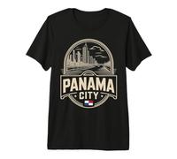 Panama City Panama Emblème de Voyage Crème T-Shirt Haut de Gamme