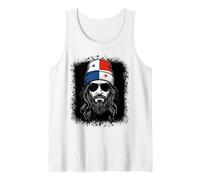 Panama Flag Beanie Man Lunettes de Soleil Barbe Grunge Débardeur
