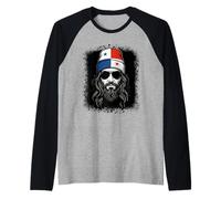 Panama Flag Beanie Man Lunettes de Soleil Barbe Grunge Manche Raglan