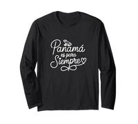 Panama is Forever - Panama Patriotic Heart Line Art Manche Longue