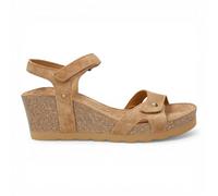 Panama Jack Sandales espadrilles d'été Julia B74 à talon compensé en cuir suédé marron écorce