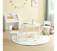 Panana Table pour enfant avec 2 chaises en MDF pour enfants, tout-petits, préscolaires, filles et garçons (blanc)