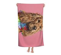 PanaRL Serviette de Plage Cocker Anglais, Couverture de Plage en Microfibre très absorbante, Serviettes de Bain Douces 80x130 cm