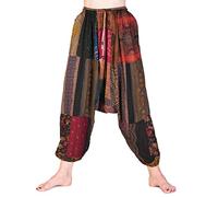 PANASIAM Aladin Muck Pants, A02', convient de S à M, en viscose naturelle fine, dans de nombreuses variations de couleurs, avec 2 poches, Patchwork-bunt 002, taille unique