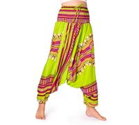 PANASIAM Aladin Pants Dashiki, Green Multicolor, XL
