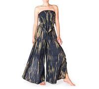 PANASIAM Ensemble Deux Pièces Tie-Dye Cuba - Bustier Bandeau Top & Pantalon Palazzo, Robe Bustier, Haut Court Corset, Pantalon à Jambes Larges - Femme