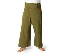 PANASIAM Fisherman Pants Stripe-Design, Olive Green, XL