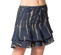 PANASIAM Jupe Portefeuille Femme - Mini Jupe d'Été à Volants Batik Boho | Viscose légère, ajustable à nouer, coupe asymétrique, près du corps, mini-jupe plage vacances soirées loisirs