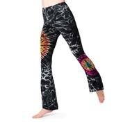 PANASIAM Legging Évasé Femme - Design Batik - Collant de Yoga Sport Long | Teintes à la main, douce & extensible, legging taille haute pour sport & loisirs, viscose avec élasthanne, coupe bootcut