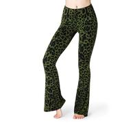 PANASIAM Legging Évasé Femme - Imprimé Léopard - Collant de Yoga Sport | Teintes à la main, douce & extensible, legging taille haute pour sport & loisirs, viscose avec élasthanne, coupe bootcut
