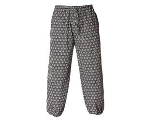 PANASIAM Muck Pants « Geometrix », motif japonais traditionnel, produit équitable dans de petites entreprises, Asanoha Noir, L