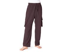 PANASIAM Pantalon Cargo, Pantalon en Textile à Tissage Serré, Pur Coton Naturel, Assorti de 4 Poches, Cordon de Serrage et Bande Elastique