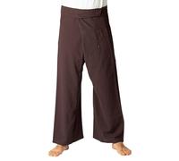 PANASIAM Pantalon de pêcheur thaï - Coton - Pantalon Portefeuille Unisexe | Pantalon thaï, aussi pour le yoga ou les arts martiaux, ajustement flexible en 2 longueurs, technique portefeuille, uni