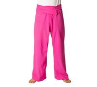 PANASIAM Pantalon de pêcheur thaï - Coton - Pantalon Portefeuille Unisexe | Pantalon thaï, aussi pour le yoga ou les arts martiaux, ajustement flexible en 2 longueurs, technique portefeuille, uni