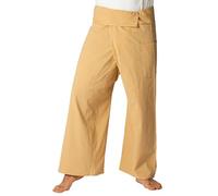 PANASIAM Pantalon de pêcheur thaï - Coton - Pantalon Portefeuille Unisexe | Pantalon thaï, aussi pour le yoga ou les arts martiaux, ajustement flexible en 2 longueurs, technique portefeuille, uni