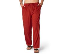 PANASIAM Pantalon d'été Homme - Pantalon détente léger en Coton | À enfiler, opaque, respirant, coupe ample, coton, taille élastique à cordon, poches, pantalon de yoga, sport et loisirs