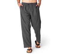 PANASIAM Pantalon d'été Homme - Pantalon détente léger en Coton | À enfiler, opaque, respirant, coupe ample, coton, taille élastique à cordon, poches, pantalon de yoga, sport et loisirs