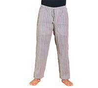PANASIAM Pantalon K 100% Pur Coton Tissé Main, 2 Poches, Cordon de Serrage et Ceinture Elastique