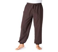 PANASIAM Pantalon Lounge Unicolore Pantalon harem100% Coton simple, pour le yoga