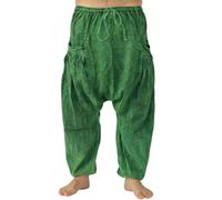 PANASIAM Sarouel Aladin Décontracté, Style Harem en Coton Haute Qualité, Délavé, Unitaille, Unisexe