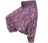 PANASIAM Sarouel Chang Unisexe - 2en1 Pantalon & Combinaison | 100% viscose, pantalon yoga avec large taille élastique pour un confort optimal, motifs éléphants, pantalon GOA style boho
