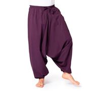 PANASIAM Sarouel Femme & Homme - Sarouel Unisexe en Coton | Sarouel ample, tissage grossier et texture rayée, yoga, voyage & quotidien, taille élastique, grande poche, entrejambe bas