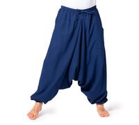 PANASIAM Sarouel Femme & Homme - Sarouel Unisexe en Coton | Sarouel ample, tissage grossier et texture rayée, yoga, voyage & quotidien, taille élastique, grande poche, entrejambe bas