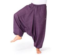 PANASIAM Sarouel Femme & Homme - Sarouel Unisexe en Coton | Sarouel ample, tissage grossier et texture rayée, yoga, voyage & quotidien, taille élastique, grande poche, entrejambe bas