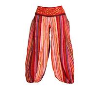 PANASIAM Sarouel Femme - Pantalon Détente Ample Style Ethnique Boho | Sarouel 100% coton, taille décorée & boutons, pantalon décontracté confortable pour festivals, retraites & quotidien