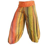 PANASIAM Sarouel Femme - Pantalon Détente Ample Style Ethnique Boho | Sarouel 100% coton, taille décorée & boutons, pantalon décontracté confortable pour festivals, retraites & quotidien