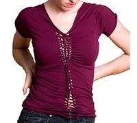 PANASIAM Women Top Watei 4392 Cotton S in Bordeaux-Red